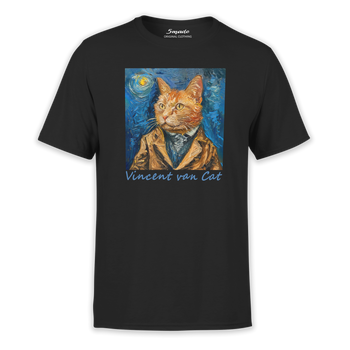 Koszulka z nadrukiem Vincent van Cat autoportret