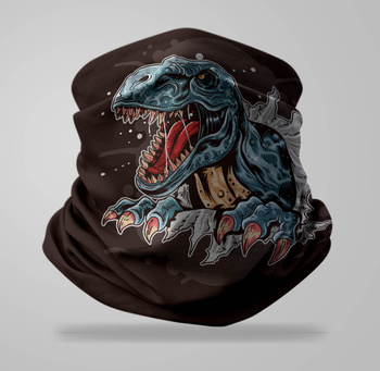 Komin wielofunkcyjny bezszwowy tyranozaur dinozaur