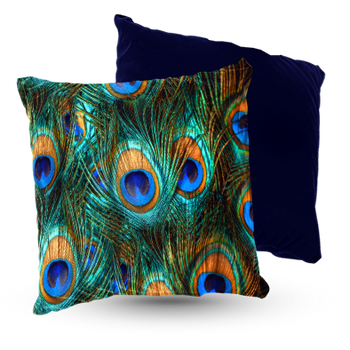 Poduszka welur pawie pióra 40x40 cm