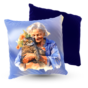 Poduszka welur 40x40 cm Babcia kociara