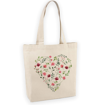 Torba bawełniana z nadrukiem serce z polnych kwiatów