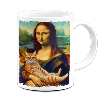 Kubek ceramiczny Mona Lisa z kotem