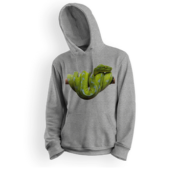 Bluza dziecięca z kapturem wąż pyton zielony