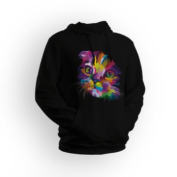 Bluza męska/unisex z kapturem kolorowy kot