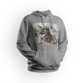Bluza męska/unisex z kapturem kot pręgowany