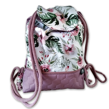 Plecak - worek z klapką róże