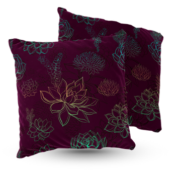 Poduszka welur sukulenty 40x40 cm