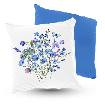 Poduszka polne kwiaty, błękitne kwiaty 40x40 cm