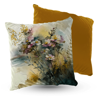 Poduszka polne kwiaty, pastele żółty 40x40 cm