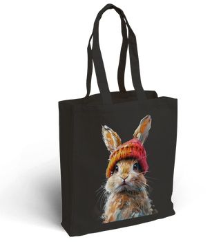 Torba bawełniana z nadrukiem królik w czapce
