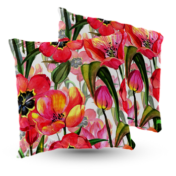Poduszka welur tulipany 40x40 cm