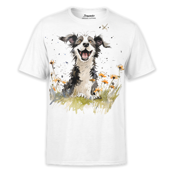 Koszulka z nadrukiem wesoły pies Border collie