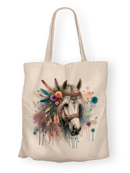 Torba bawełniana z nadrukiem koń boho