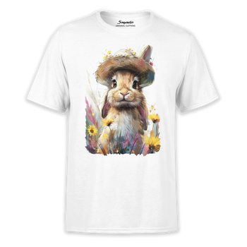 Koszulka z nadrukiem królik w kapeluszu