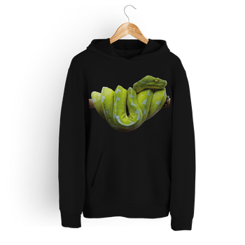 Bluza damska z kapturem wąż pyton zielony