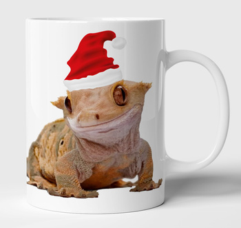Kubek ceramiczny gekon orzęsiony święta