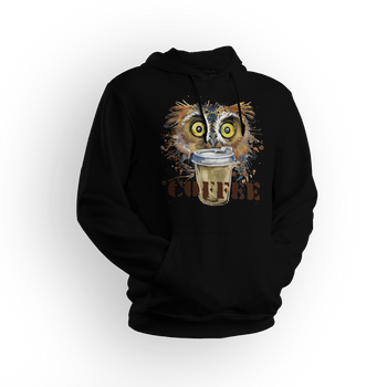 Bluza męska/unisex z kapturem COFFEE sowa i kawa