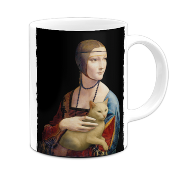 Kubek ceramiczny Dama z koteczką Leonardo cat Vinci