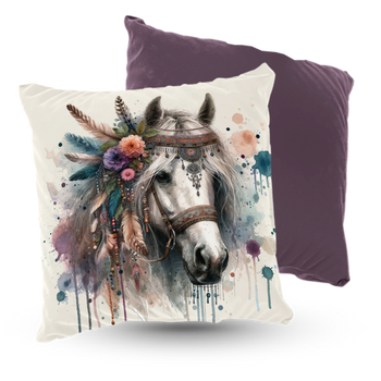 Poduszka welur koń boho