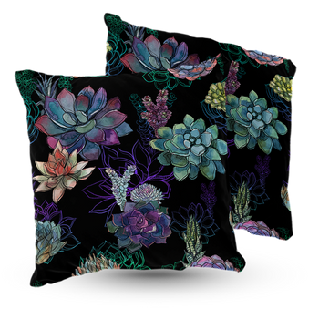 Poduszka welur sukulenty 40x40 cm