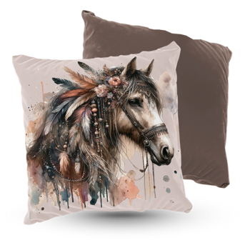 Poduszka welur koń boho