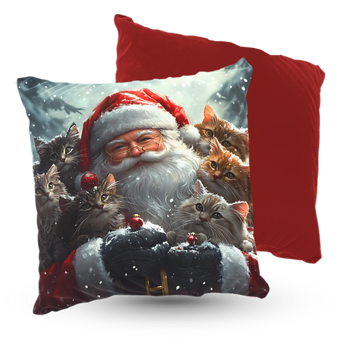 Poduszka święty Mikołaj z kotami 40x40 cm