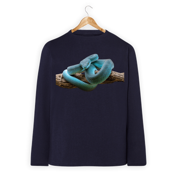 Koszulka dziecięca długi rękaw wąż pyton niebieski