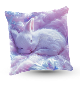 Poduszka welur śpiący słodki króliczek 40x40 cm