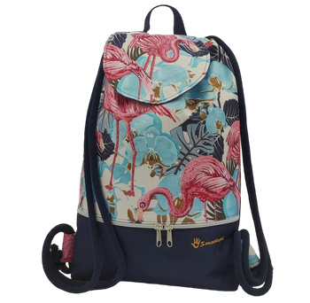 Plecak - worek z klapką flamingi