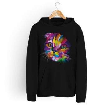 Bluza damska z kapturem kolorowy kot
