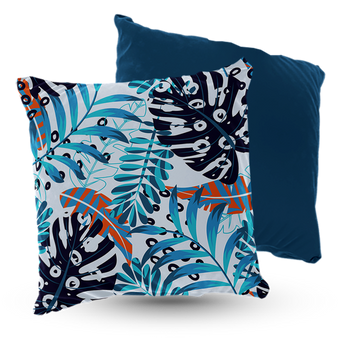 Poduszka welur egzotyczne liście 40x40 cm