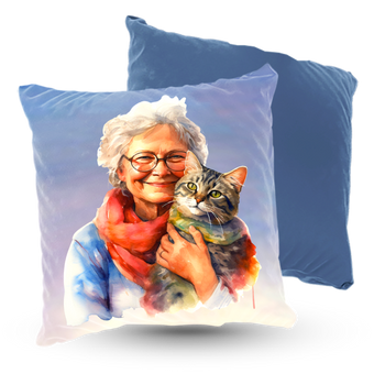Poduszka welur 40x40 cm Babcia kociara