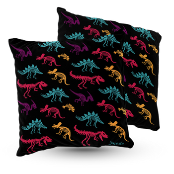 Poduszka welur dinozaury szkielety 40x40 cm