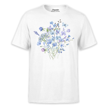 Koszulka z nadrukiem błękitne kwiaty