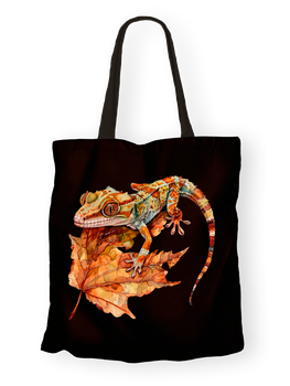 Torba bawełniana z nadrukiem gekon orzęsiony