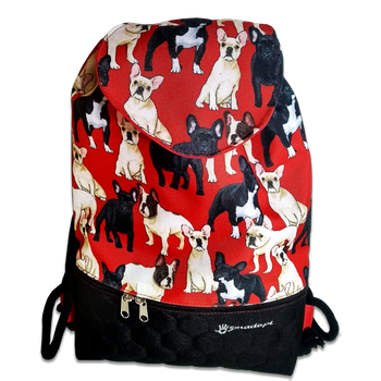 Plecak - worek z klapką psy - buldogi