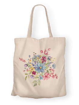 Torba bawełniana z nadrukiem polnych kwiatów