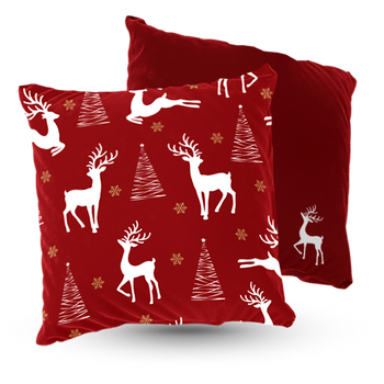 Poduszka welur jelenie i choinki 40x40 cm