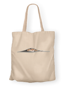 Torba bawełniana z nadrukiem kieszeń na kota