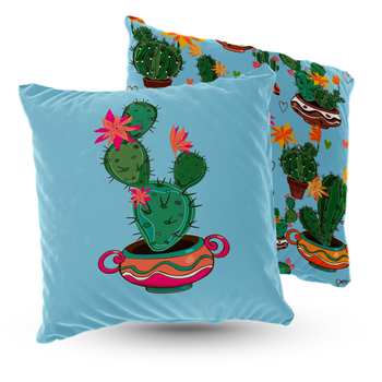 Poduszka welur kaktusy 40x40 cm