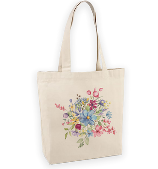 Torba bawełniana z nadrukiem polnych kwiatów