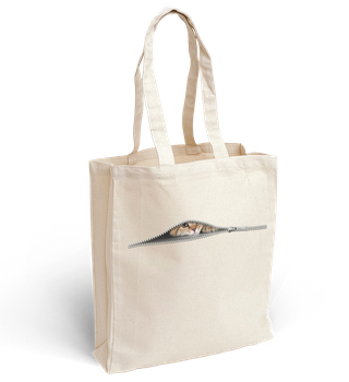 Torba bawełniana z nadrukiem kieszeń na kota