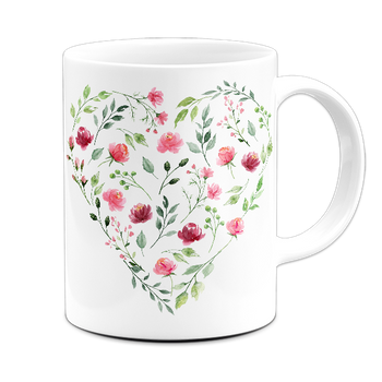 Kubek ceramiczny serce z polnych kwiatów