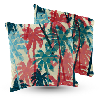 Poduszka welur kolorowe palmy 40x40 cm