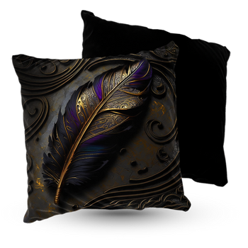 Poduszka welur pióro vintage 40x40 cm