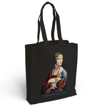 Torba bawełniana z nadrukiem Dama z koteczkiem Leonardo cat Vinci