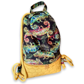 Plecak - worek z klapką welur kameleony