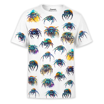 Koszulka full print kolorowe pająki Skakuny
