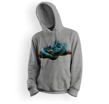 Bluza dziecięca z kapturem wąż pyton niebieski