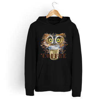 Bluza damska z kapturem COFFEE sowa i kawa